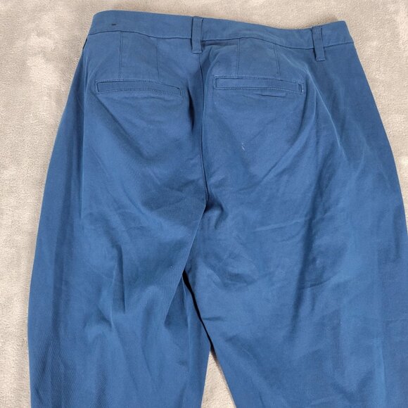 Lane Bryant Womens Pants 16 Capri Blue Zip Fly Lightweight Cotton Blend BLU41E - Picture 7 of 9